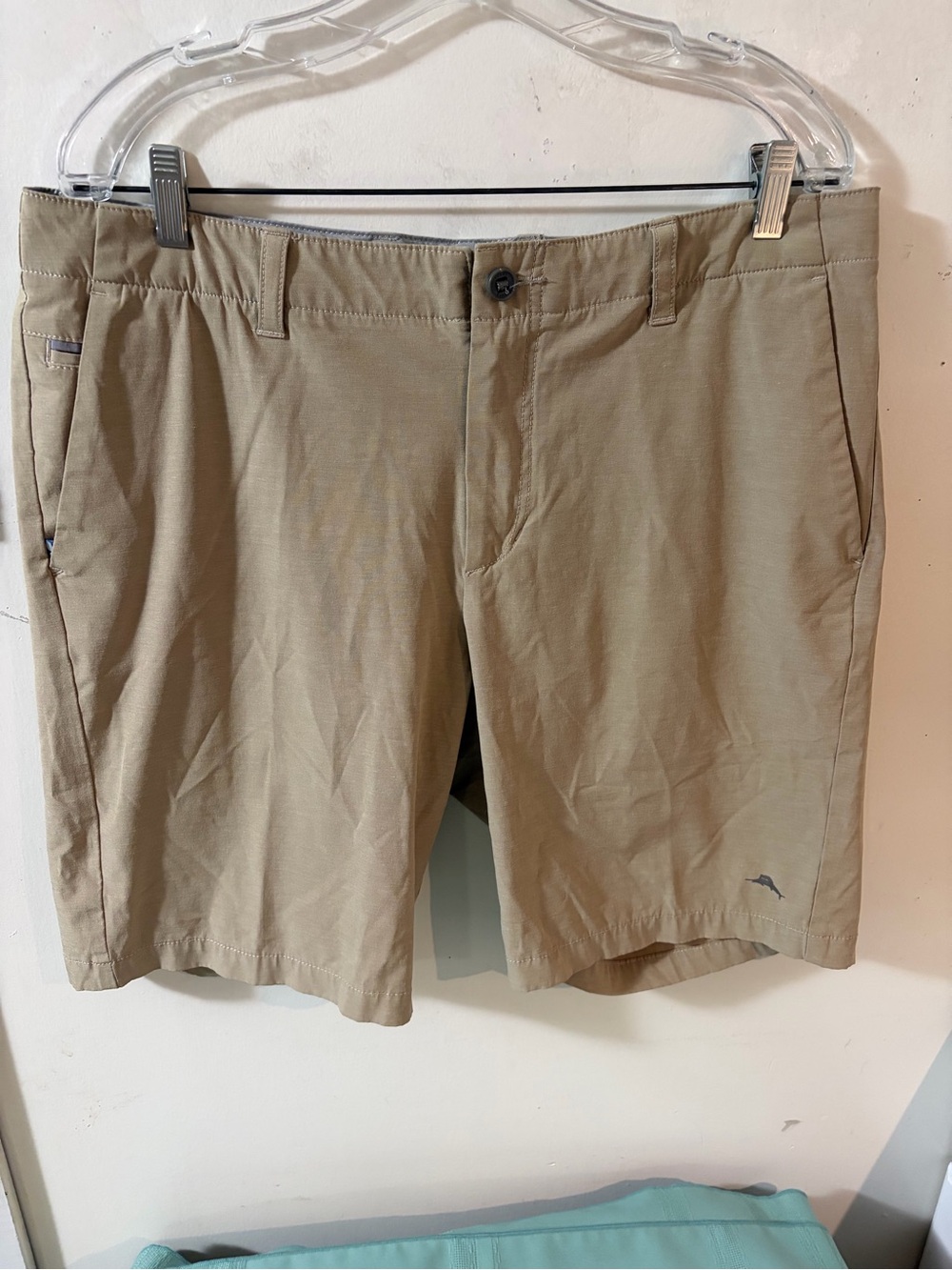Tommy Bahama Tan Flat-Front Casual Shorts